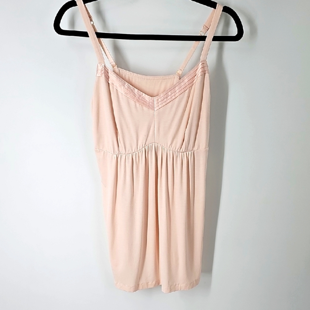SOMA Pink Babydoll Empire‎ Waist Peasant Lounge Top w Underband Support